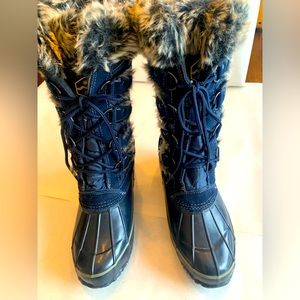 Khombu rain boots size 8 women ( navy)